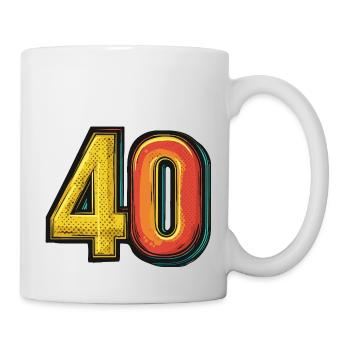 40 Nombre Coloré - Mug blanc - blanc - Droite