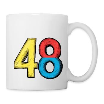 48 Zahl Bunt - Tasse - Weiß - Rechts