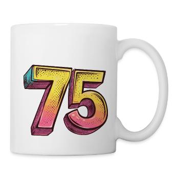 75 Zahl Bunt - Tasse - Weiß - Rechts