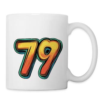 79 Zahl Bunt - Tasse - Weiß - Rechts