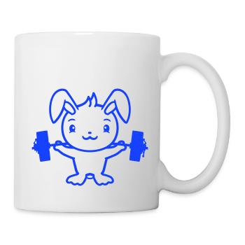 Bunny Bodybuilder Gym Muscles Strong Fitness Weight - Mug - white - Right