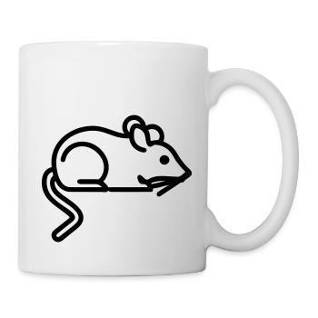 Mouse Icon - Simple Black Outline Design - Tasse - Weiß - Rechts
