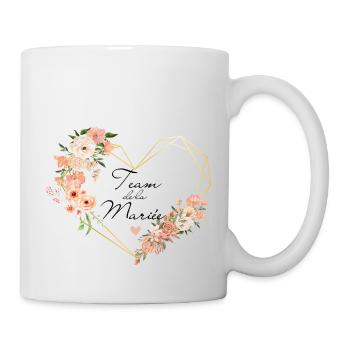 Brautteam Goldenes Herz Blumen - Tasse - Weiß - Rechts