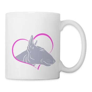 La tête du bull terrier dans le cœur - Mug blanc - blanc - Droite