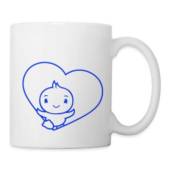 Bird Heart Symbol Love Runs Runs Happy Cute - Mug - white - Right