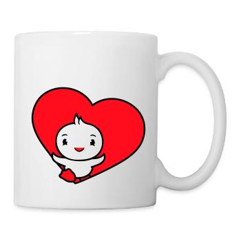 Bird Heart Symbol Love Runs Runs Happy Cute - Mug - white - Right