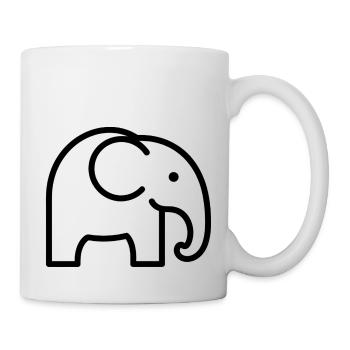 Elefant - Tasse - Weiß - Rechts