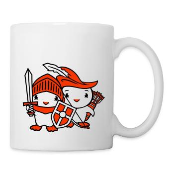 2 Ducks Knight Archer Épée Bouclier Combattant - Mug blanc - blanc - Droite