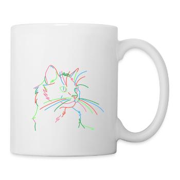 Cat art lines - Mug - white - Right
