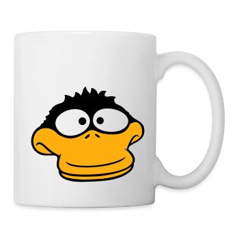 Duck looks funny goofy anxious confused comic - Mug - white - Right