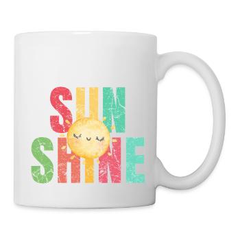 Sonne scheint Retro Sommer Urlaub - Tasse - Weiß - Rechts