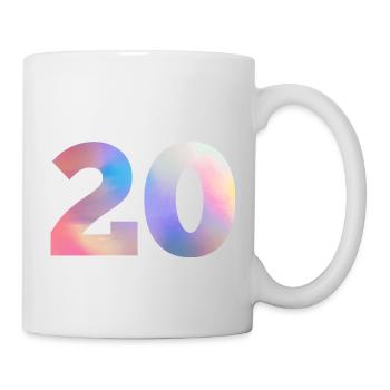 Numéro 20 coloré - Mug blanc - blanc - Droite