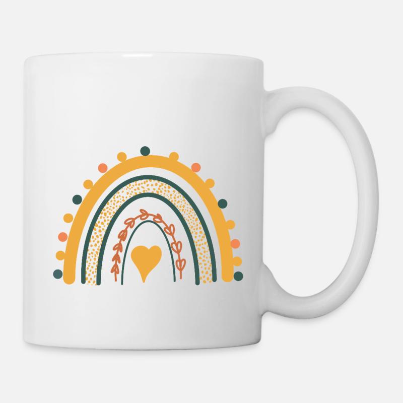 rainbow boho print abstract rainbow - Tasse - Weiß