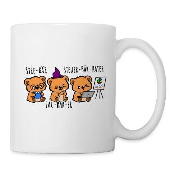 Drei kleine Bären: StreBär, ZauBärer, Steuer-Bär - Tasse - Weiß - Rechts