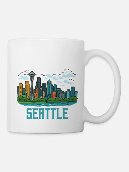 seattle stadt - Tasse - Weiß