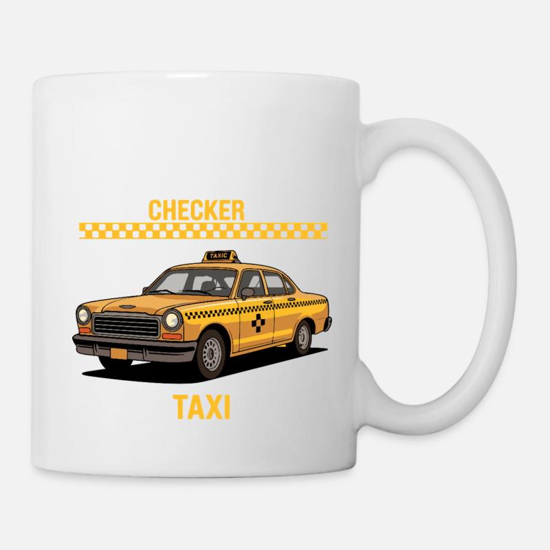 Checker Taxi in Yellow Cab - Mug - white