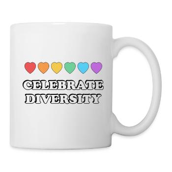 Celebrate Diversity Rainbow Hearts - Mug - white - Right
