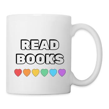 Lire des livres Rainbow Hearts - Mug blanc - blanc - Droite