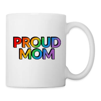 Proud mom rainbow text LGBT queer family - Mug - white - Right