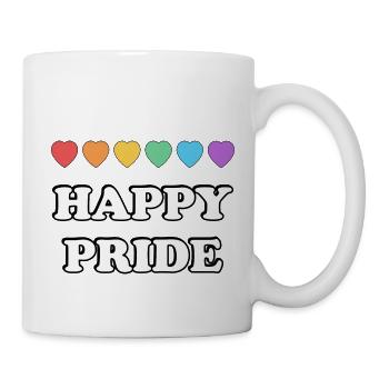 Happy Pride Coeurs arc-en-ciel - Mug blanc - blanc - Droite