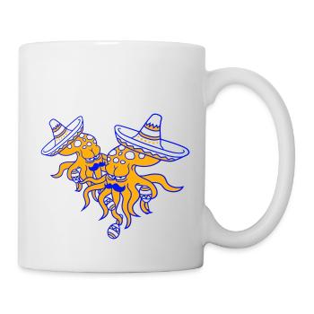 2 Octopus Équipe de musique de chapeau de culture mexicaine - Mug blanc - blanc - Droite