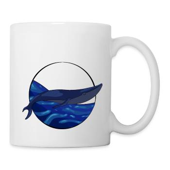 Blauwalschwanz auf dem Ozean - Tasse - Weiß - Rechts