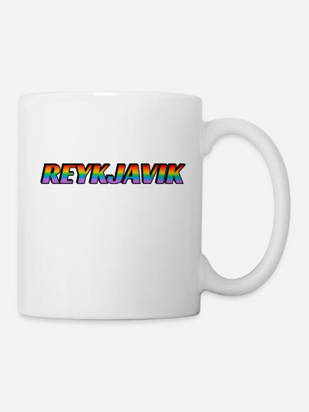 Reykjavik Regenbogen LGBTQ Pride Monat - Tasse - Weiß