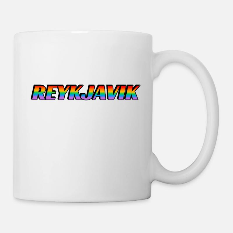 Reykjavik Regenbogen LGBTQ Pride Monat - Tasse - Weiß