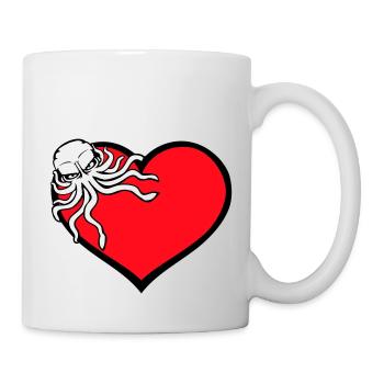 Ich liebe Oktopus Herz I Love Herz Symbol Logo süß - Tasse - Weiß - Rechts