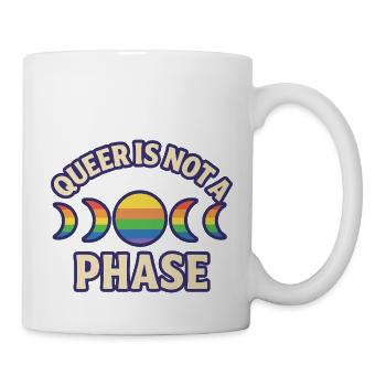 Queer ist keine Phase – Rainbow Moon Phases - Tasse - Weiß - Rechts