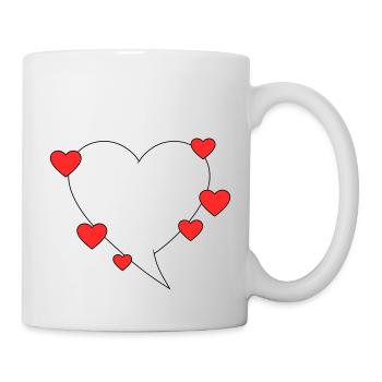 Speech bubble with hearts - Mug - white - Right
