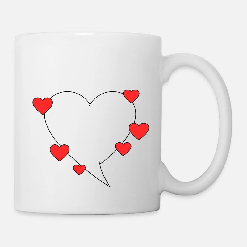 Bulle de dialogue avec des cœurs - Mug blanc - blanc