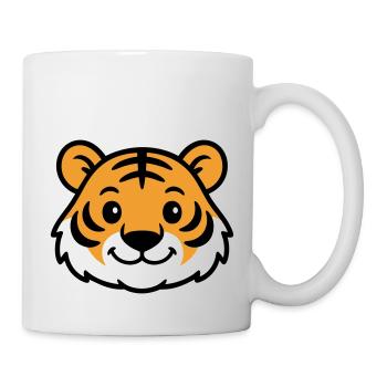Tiger Gesicht - Tasse - Weiß - Rechts