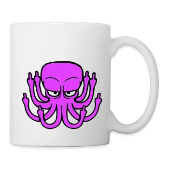pieuvre majeur insulte va te faire foutre méchant - Mug blanc - blanc - Droite