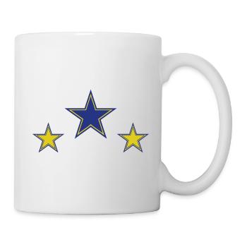 Abstract Star Patterns in Yellow and Blue - Mug - white - Right