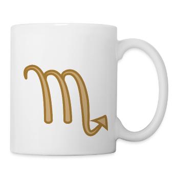 Scorpio Zodiac Symbol Two Tone Golden - Mug - white - Right