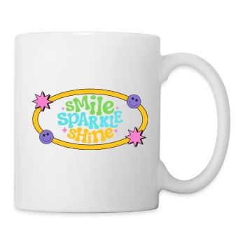 Colourful Retro Smile Text Design - Mug - white - Right
