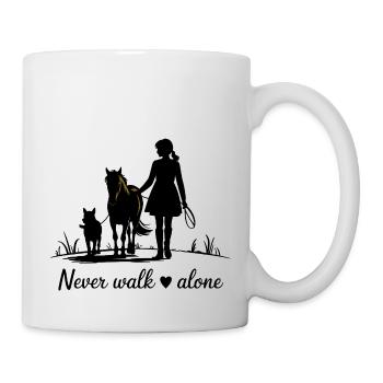 Never Walk Alone – Horse, Girl & Dog - Mug - white - Right