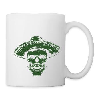 Skelett Totenkopf Sombrero Mexikaner - Tasse - Weiß - Rechts
