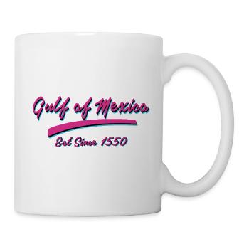 Conception de texte rétro du golfe du Mexique - Mug blanc - blanc - Droite