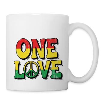 Reggae Culture Life Freedom Love and Happy Vibes - Mug - white - Right