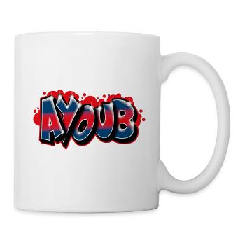Graffiti Vorname AYOUB - Tasse - Weiß - Rechts