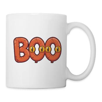 Halloween Boo Creepy Letters with Scary Glow Eyes - Mug - white - Right