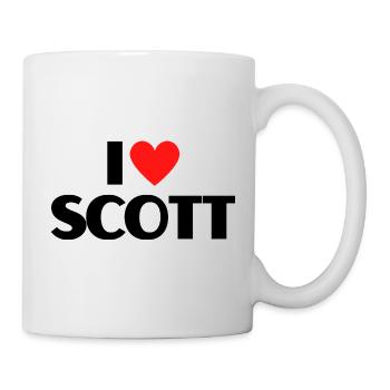 I love Scott Rotes Herz Liebe Fan Geschenk - Tasse - Weiß - Rechts