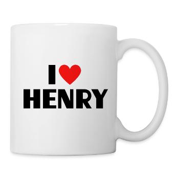J'aime Henry Red Heart Love Fan Gift - Mug blanc - blanc - Droite