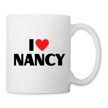 I love Nancy Rotes Herz Liebe Fan Geschenk - Tasse - Weiß - Rechts