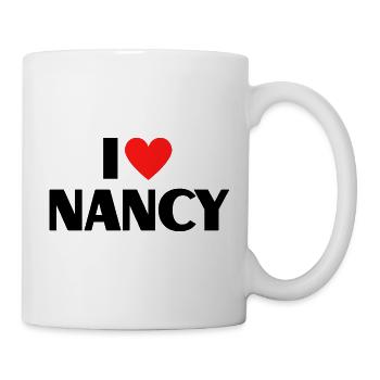 I love Nancy Red Heart Love Fan Gift - Mug - white - Right