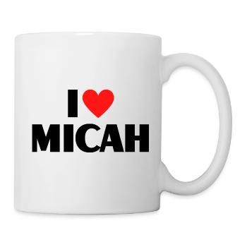 I love Micah Red Heart Love Fan Gift - Mug - white - Right
