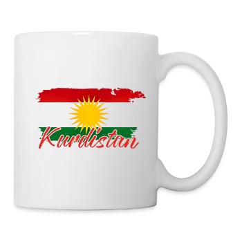 Kurdish flag with Kurdistan Kurds - Mug - white - Right