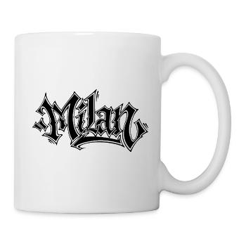 Lettrage de style graffiti avec une touche urbaine - Mug blanc - blanc - Droite